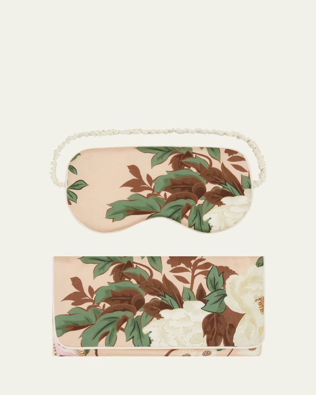 Audrey Floral-Print Silk Sleep Mask
